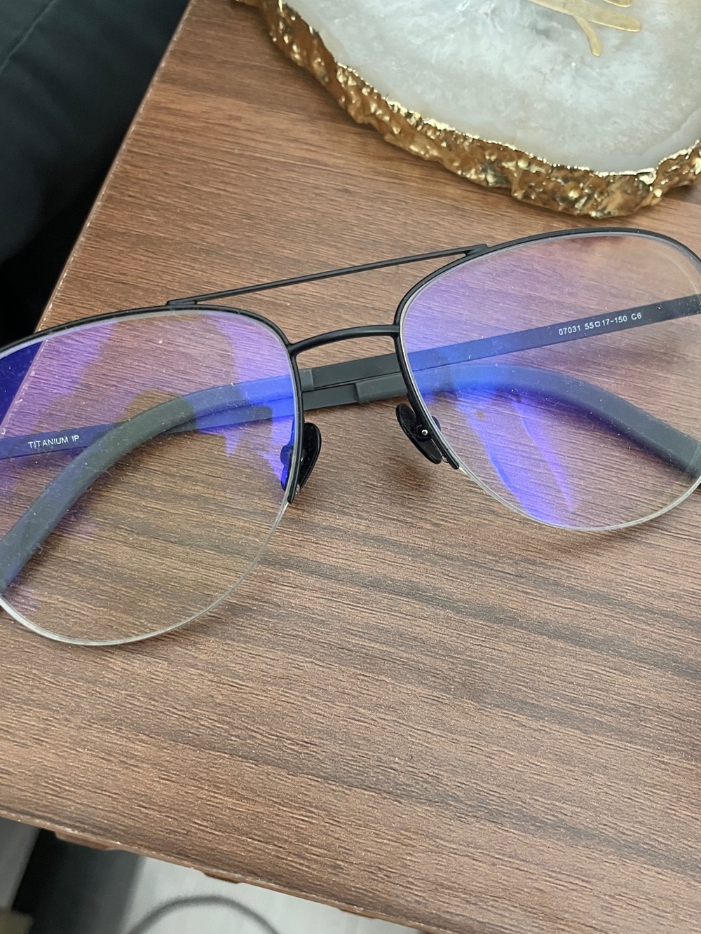 Matte Black Aviator Blue-Light Blocking Glasses